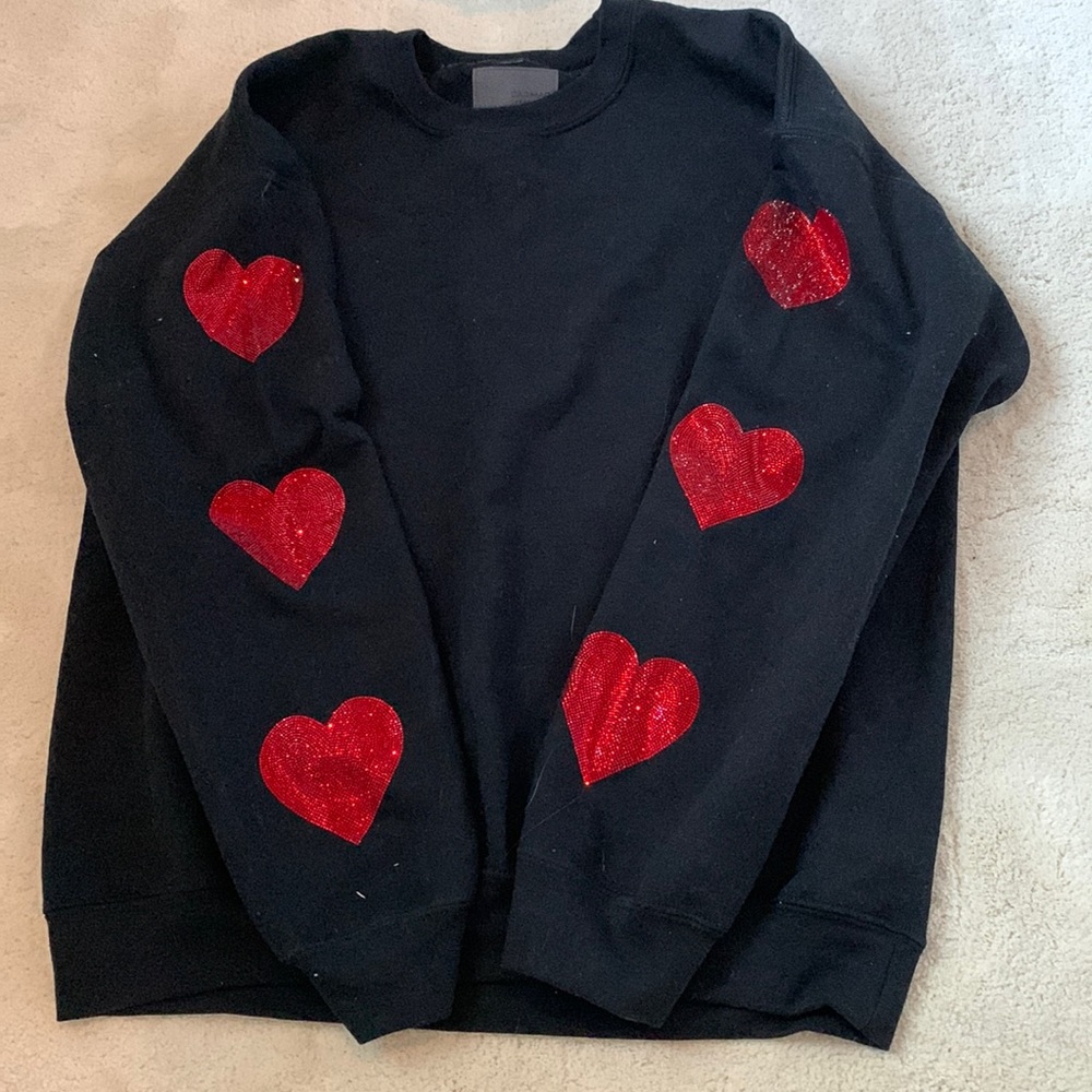 LF rhinestone heart sweatshirt